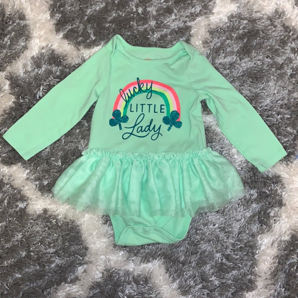 Like New Girls 12 Month St. Patrick’s Day Onesie With Tutu